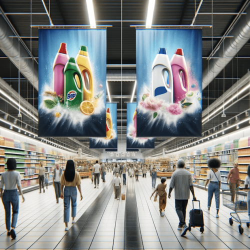 Como a lona para banner impulsiona vendas em supermercados