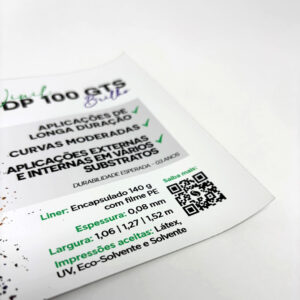 Vinil DP 100 GTS (brilho) e DP 120 GTS (fosco)